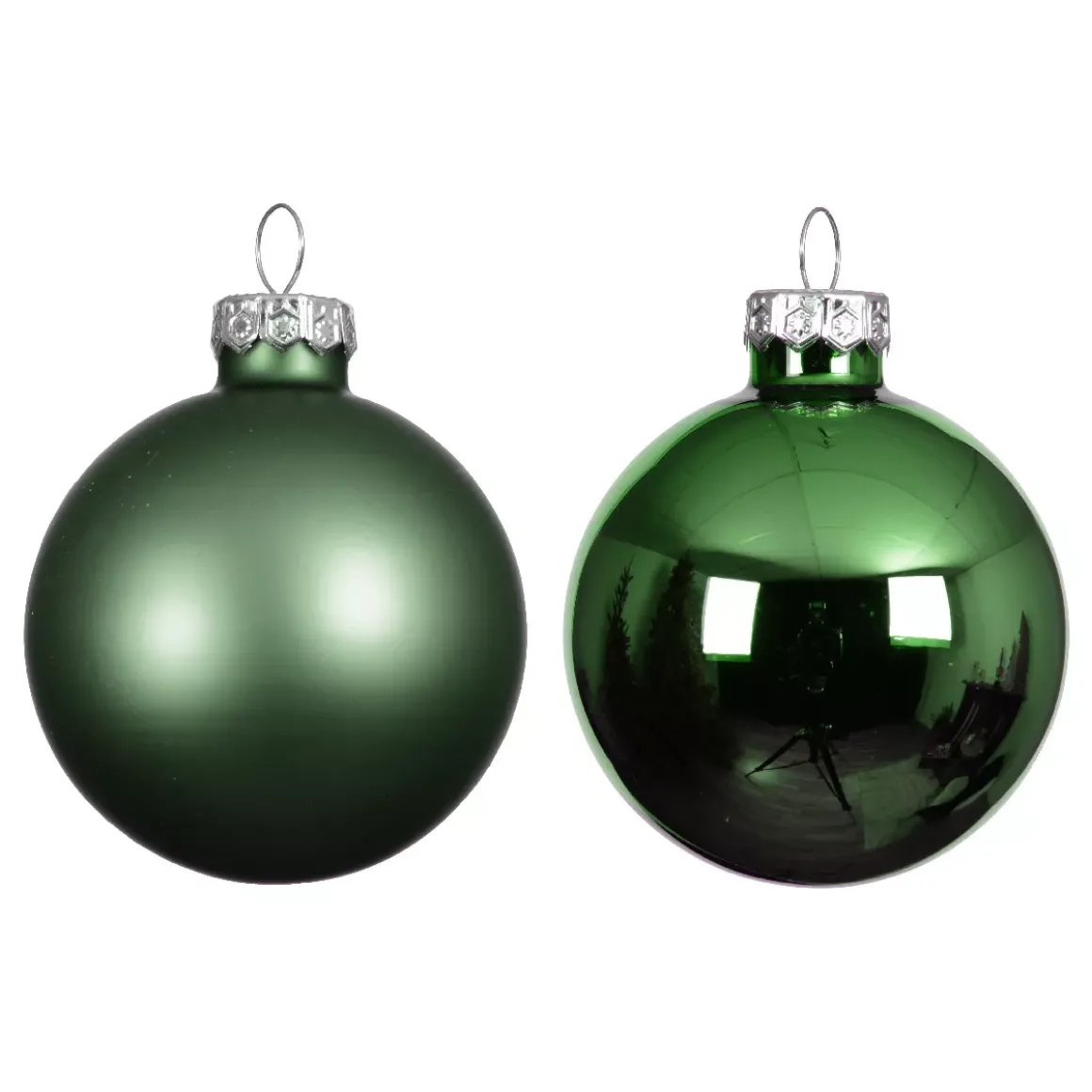 Set di 4 palline di Natale in vetro (D100 mm) Boreale Verde abete