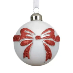 Set di 3 Palline di Natale in vetro (D80 mm) Scarlette Bianco e Rosso