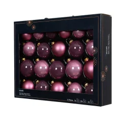 Set di 21 palline di Natale in vetro (D60 a 75 mm) Assortite Cristallo Rosa