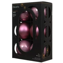 Set di 6 palline di Natale in vetro (D80 mm) Boreale Rosa antico