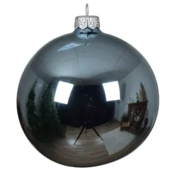 Set di 4 palline di Natale in vetro (D100 mm) Artico brillante Blu ghiacciato
