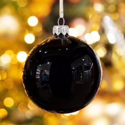 Set di 4 palline di Natale in vetro (D100 mm) Artico brillante Nero