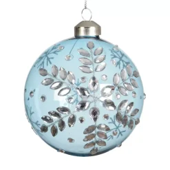 Set di 2 palline di Natale in vetro (D100 mm) Ghiaccio di diamante Azzurro