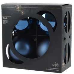 Set di 4 Palline di Natale in vetro (D100 mm) Boreale Blu notte