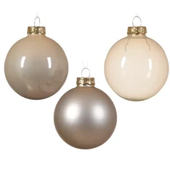 Set di 21 palline di Natale in vetro (D60 a 75 mm) Assortite Cristallo Perla