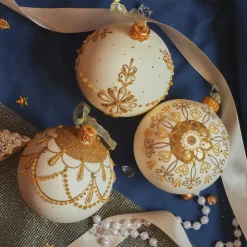 Set di 6 palline di Natale in vetro (D80 mm) Versailles Bianco lana