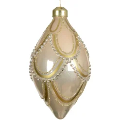 Set di 2 palline di Natale in vetro (D60 mm) Eleganza Gatsby Beige