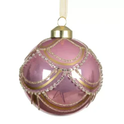 Set di 2 palline di Natale in vetro (D80 mm) Principessa Rosa