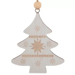 Set di 2 pendenti in legno (H8 cm) Duo Savoyard Bianco e Rosso
