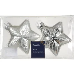 Set di 2 pendenti in vetro (H10 cm) Stelle Celesti Argento