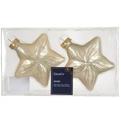Set di 2 pendenti in vetro (H10 cm) Stelle Celesti Perla
