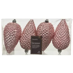 Set di 4 pigne Alpine Rosa cipria