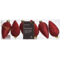 Set di 6 pigne Alpine Rosso