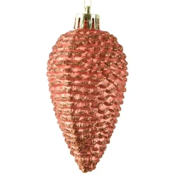 Set di 6 pigne da appendere (H8 cm) Alpine Arancione