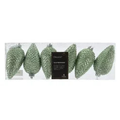 Set di 6 pigne da appendere (H8 cm) Alpine Verde Matcha