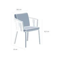 Discount Set di 2 poltrone da giardino Amalfi Grigio Sedie Da Giardino