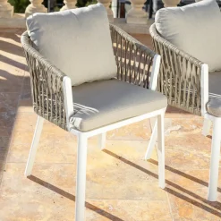 Sale Set di 2 poltrone da giardino in alluminio Amalfi e tortora Sedie Da Giardino