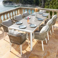 Sale Set di 2 poltrone da giardino in alluminio Amalfi e tortora Sedie Da Giardino
