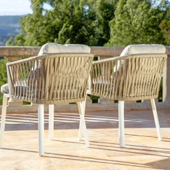 Sale Set di 2 poltrone da giardino in alluminio Amalfi e tortora Sedie Da Giardino