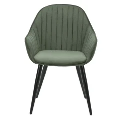 Set di 2 poltrone in velluto a coste (seduta 47 cm) Juno Verde cachi