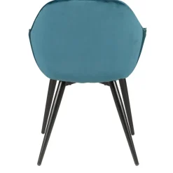 Set di 2 poltrone in velluto (seduta 47 cm) Juno Blu ottanio
