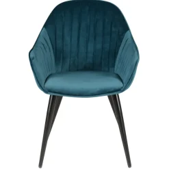 Set di 2 poltrone in velluto (seduta 47 cm) Juno Blu ottanio