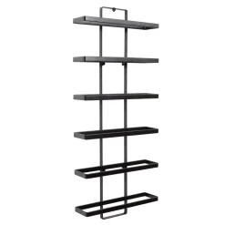 Set di 2 portabottiglie da parete metallo 12 scompartimenti (Alt 139 cm) Léo Nero