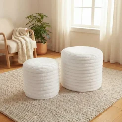 Hot Set di 2 pouf (H 32 e 42 cm) Velmo Pouf, Sgabelli, Bar|Pouf, Sgabelli