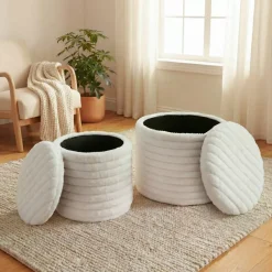 Hot Set di 2 pouf (H 32 e 42 cm) Velmo Pouf, Sgabelli, Bar|Pouf, Sgabelli