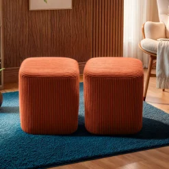 Set di 2 pouf in velluto (H38 cm) Shan Pouf, Sgabelli, Bar|Pouf, Sgabelli