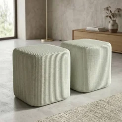 Discount Set di 2 pouf in velluto (H 38 cm) Shan Pouf, Sgabelli, Bar|Pouf, Sgabelli