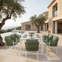 Hot Set di 2 sedie da giardino in alluminio Amalfi Bianco e Sedie Da Giardino