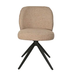 Set di 2 sedie da pranzo girevoli in tessuto testurizzato (seduta 51 cm) Linda Camel
