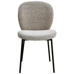 Set di 2 sedie da pranzo in bouclé (seduta 48,5 cm) Isla Grigio chiaro