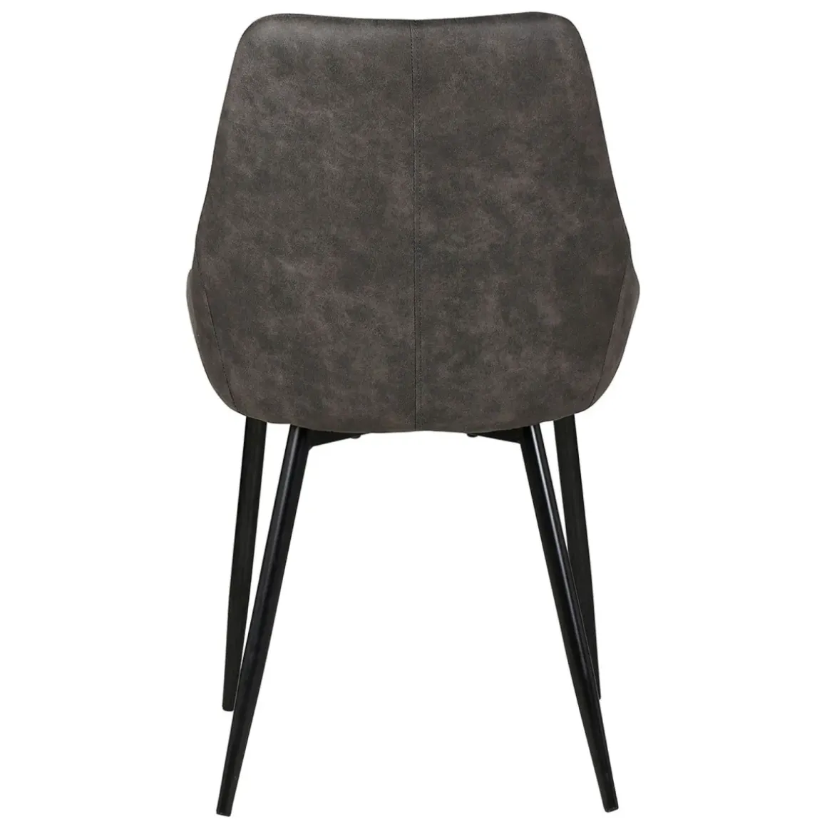 Set di 2 sedie da pranzo in ecopelle (seduta 47 cm) Juno Grigio scuro