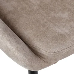 Set di 2 sedie da pranzo in effetto camoscio (seduta 47 cm) Juno Beige