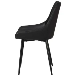 Set di 2 sedie da pranzo in similpelle (seduta 47 cm) Juno Nero
