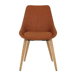 Set di 2 sedie da pranzo in tessuto (seduta 47 cm) Juno Cognac