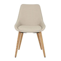 Set di 2 sedie da pranzo in tessuto (seduta 47 cm) Juno Ecru