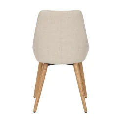 Set di 2 sedie da pranzo in tessuto (seduta 47 cm) Juno Ecru