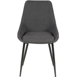 Set di 2 sedie da pranzo in tessuto (seduta 47 cm) Juno Grigio scuro
