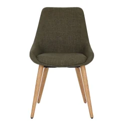 Set di 2 sedie da pranzo in tessuto (seduta 47 cm) Juno Verde cachi