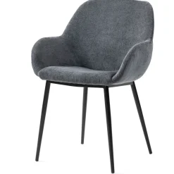 Set di 2 sedie da pranzo in tessuto chenille (seduta 48 cm) Zola Grigio scuro