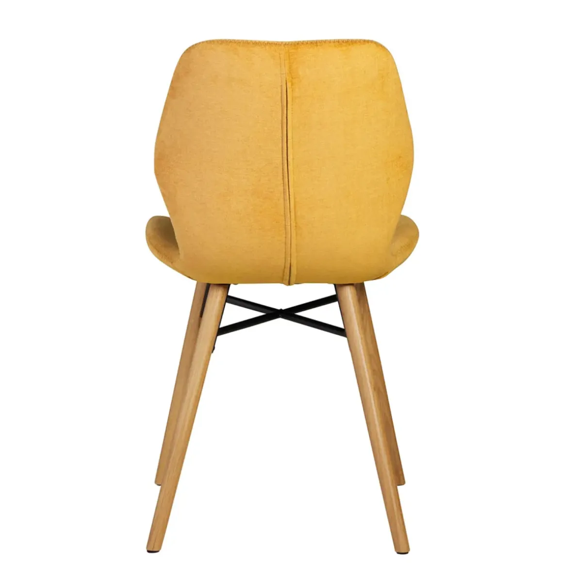 Set di 2 sedie da pranzo in tessuto testurizzato (seduta 46 cm) Malika Giallo senape