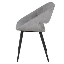 Set di 2 sedie da pranzo in velluto a coste (seduta 49 cm) Orka Grigio chiaro