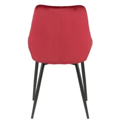 Set di 2 sedie da pranzo in velluto (seduta 47 cm) Juno Rosso