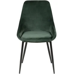 Set di 2 sedie da pranzo in velluto (seduta 47 cm) Juno Verde pino