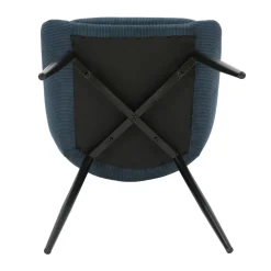 Set di 2 sedie da pranzo in velluto a coste (seduta 47 cm) Juno Blu