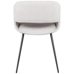 Set di 2 sedie da pranzo in velluto a coste (seduta 49 cm) Orka Ecru