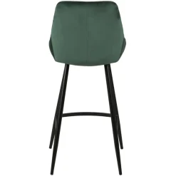 Set di 2 sedie per isola centrale con schienale in velluto (Altezza seduta 67cm) Juno Verde scuro
